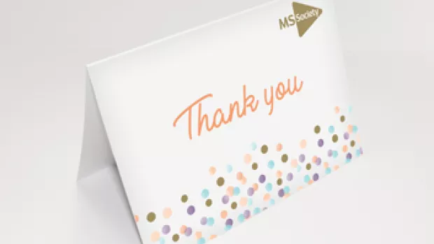 MS Society  In celebration thank you card
