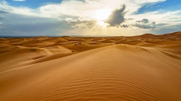 Sand dunes at the Sahara desert