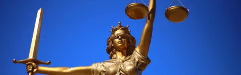 Statue holding sword and scales of justice
