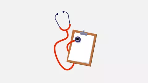 Clipboard and a stethoscope
